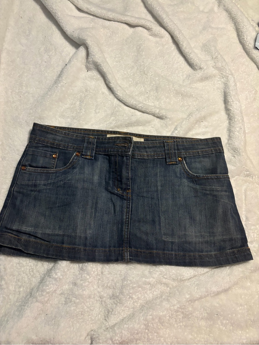 Denim Mini Skirt - Dark Blue
